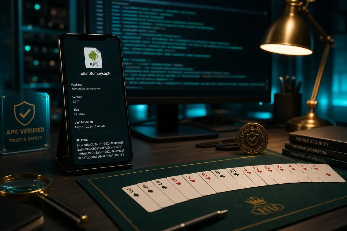 BestRummyBonus APK route verification desk with realistic cards and review notes